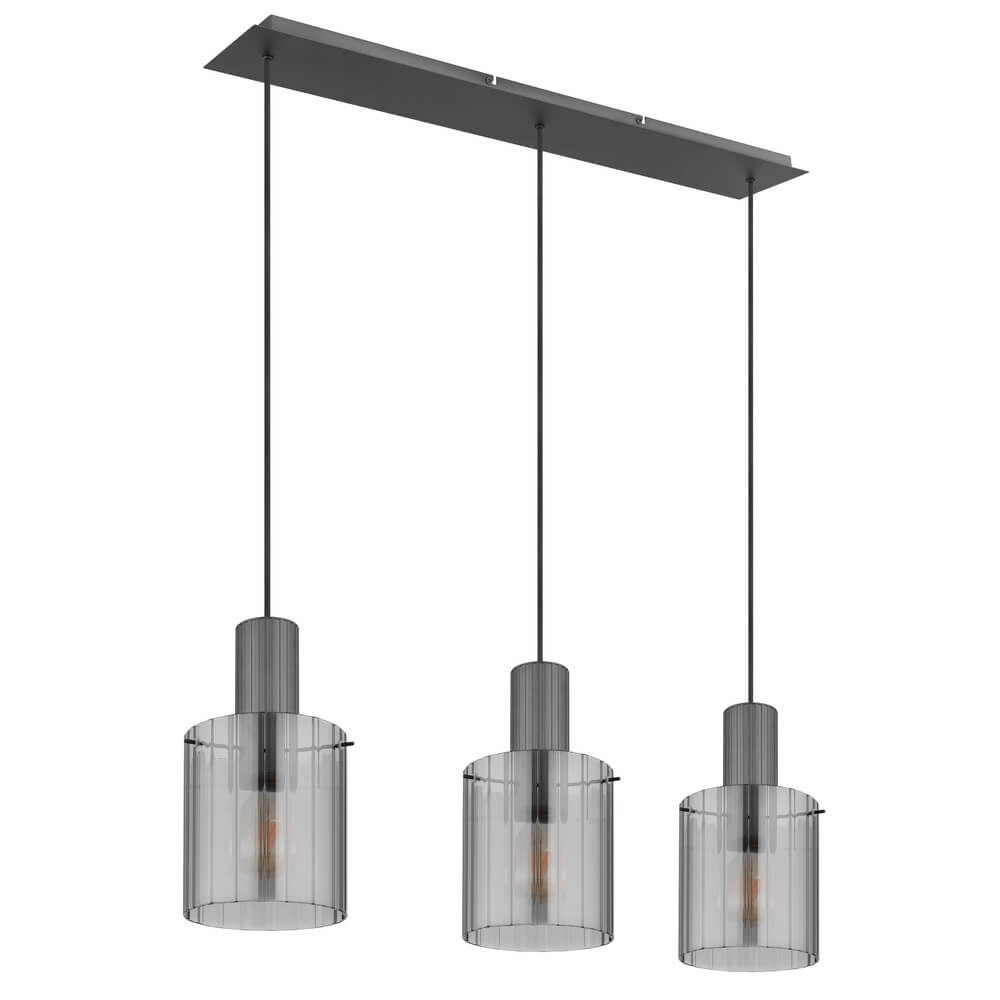 3-lichts hanglamp Tulivar design smoke glas Globo 9007371459650