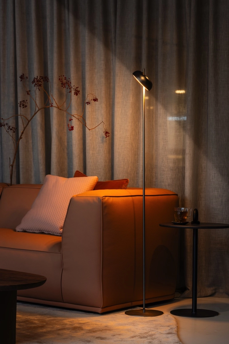 Led vloerlamp Maureen nikkel zwart ETH 8720195310891