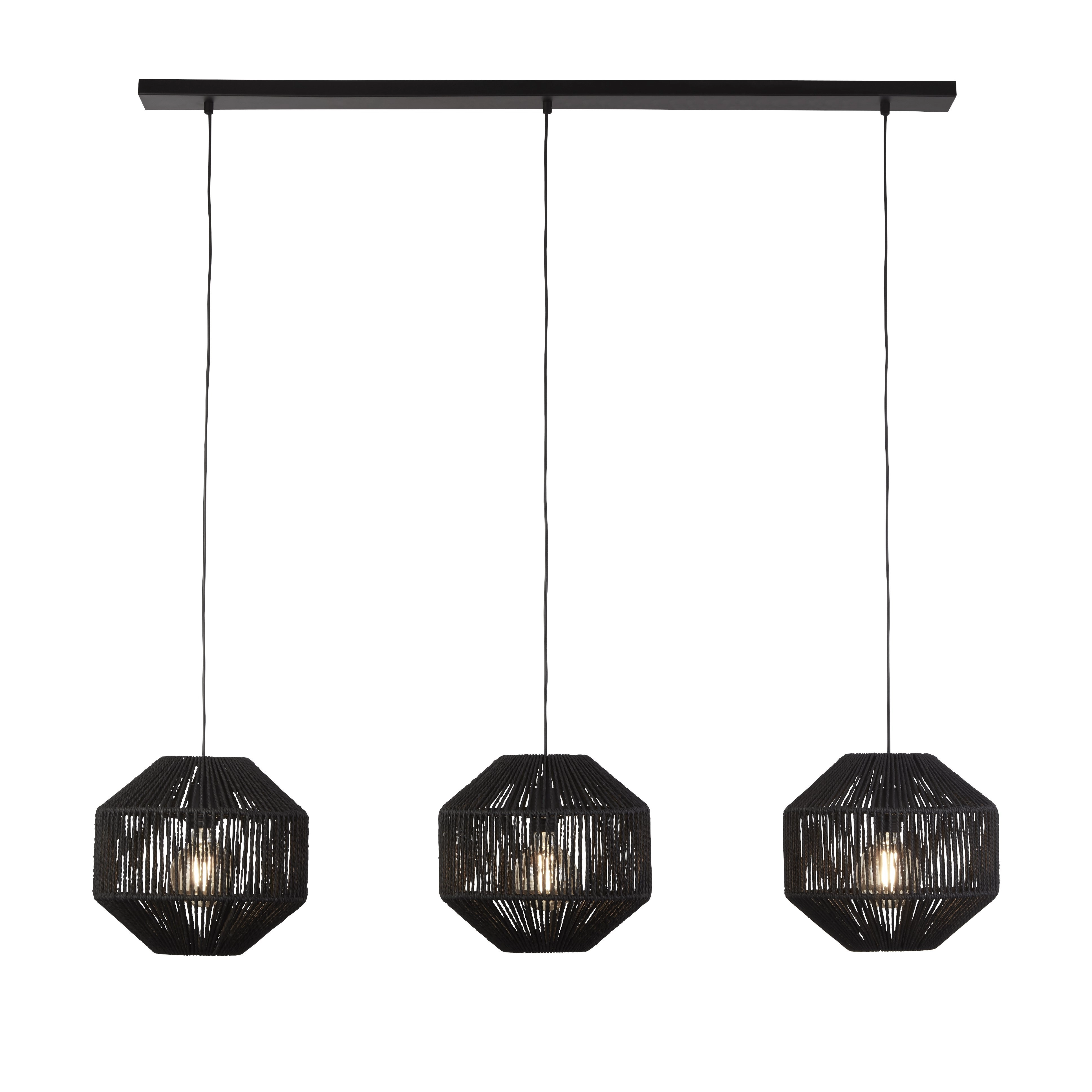 3-lichts hanglamp Wicker 3-lichts hanglamp Wicker