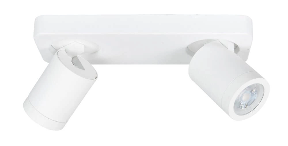 Dubbele IP44 opbouwspot Oliver mat wit