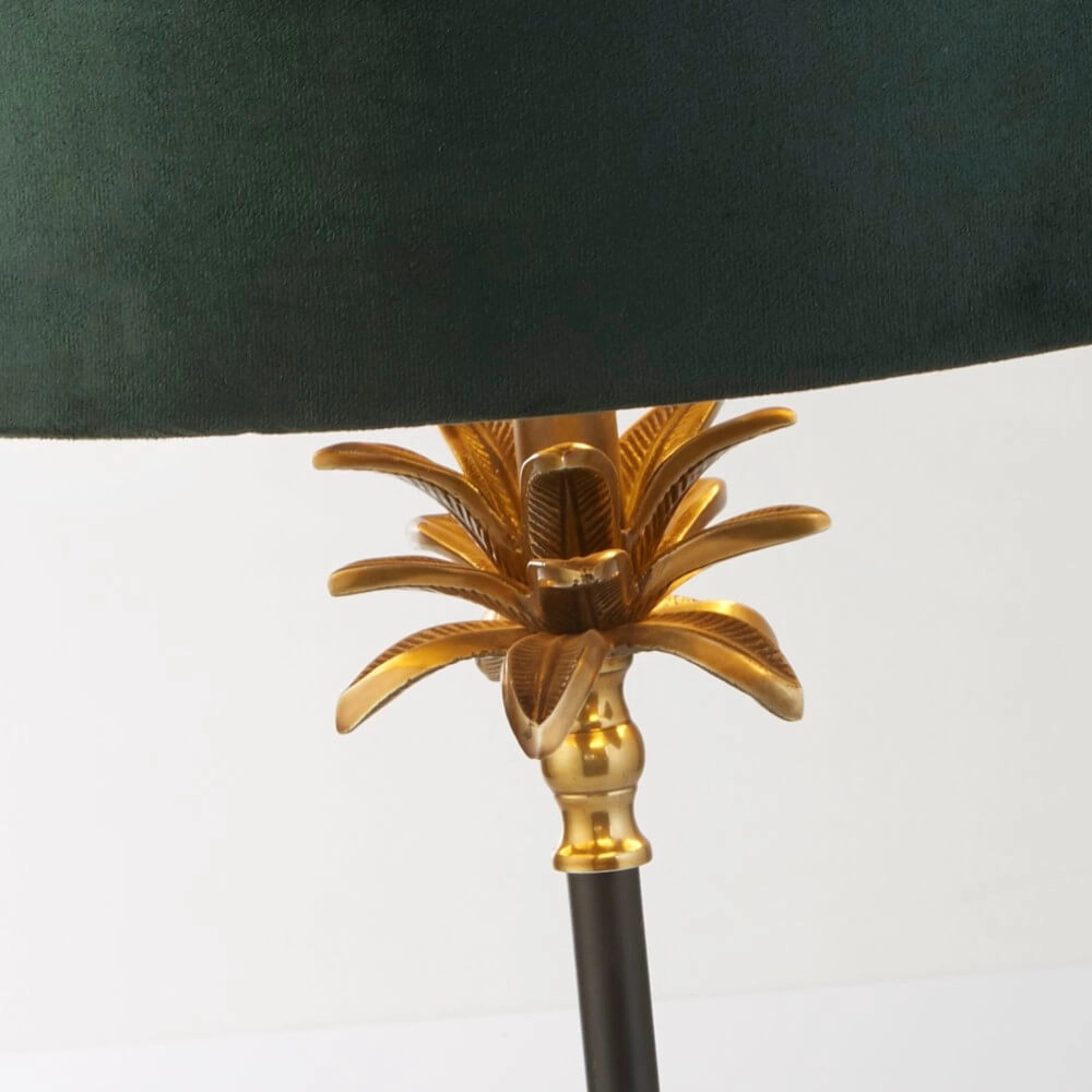 Tafellamp Palm zwart met groene kap Searchlight 5053423257396