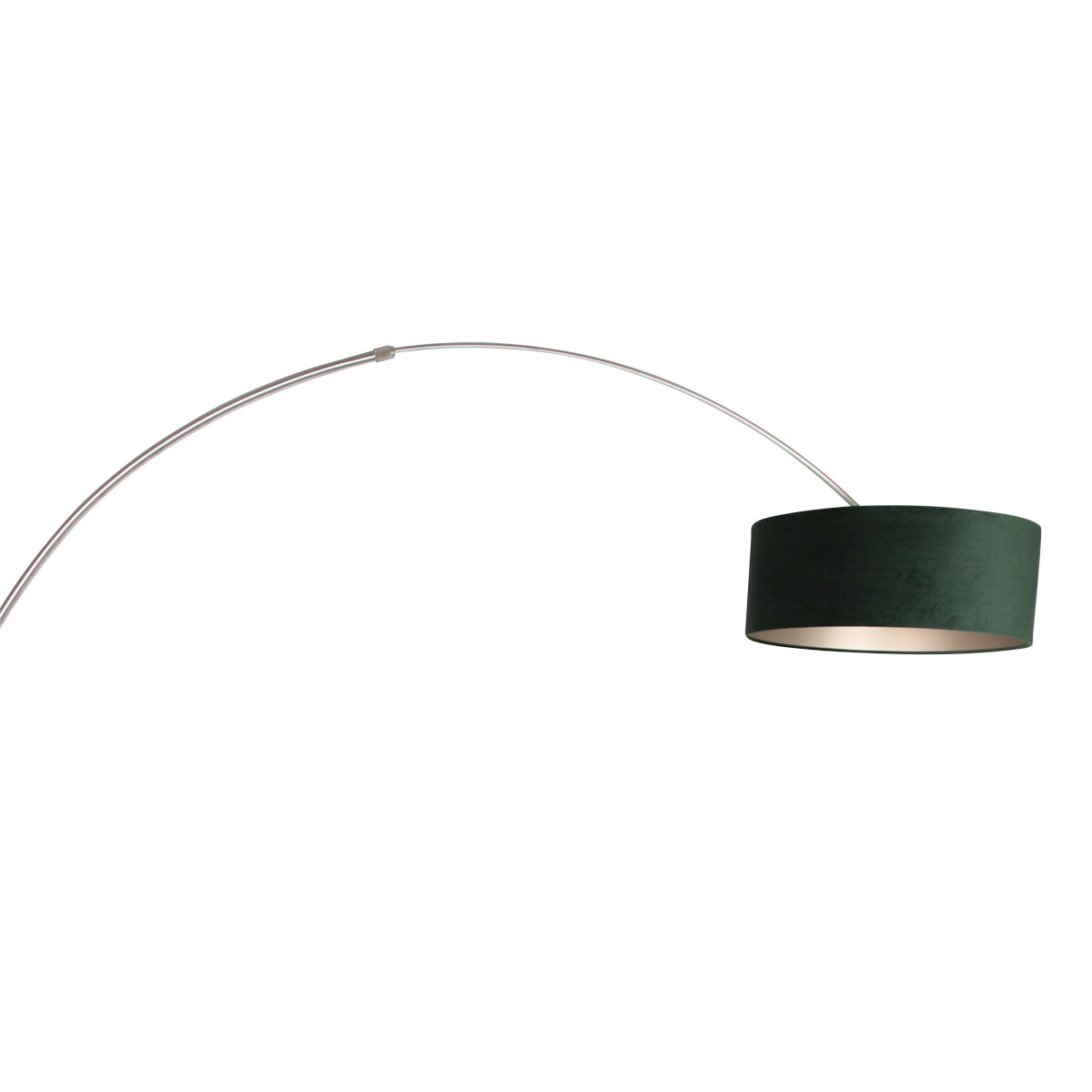 Booglamp Sparkled RVS met velours groene kap Steinhauer 8712746145946