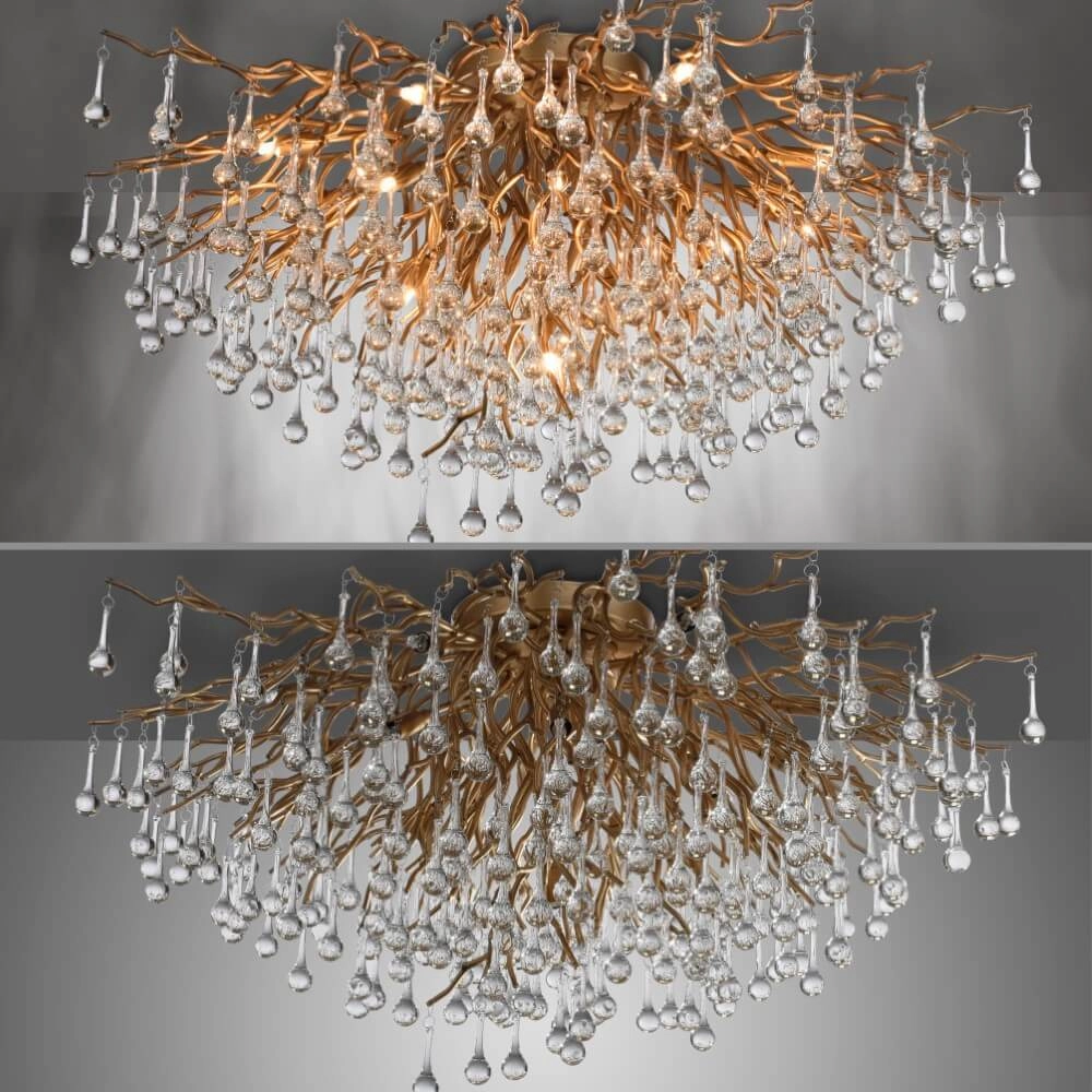 Kroonluchter Icicle messing 100cm Paul Neuhaus 4012248352106