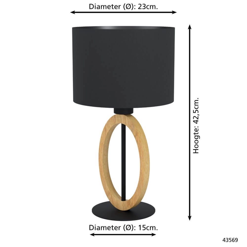 Zwarte schemerlamp Basildon 1 Eglo 9002759435691