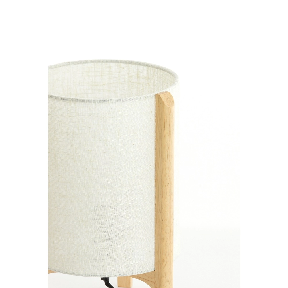 Schemerlamp Litto Ø 22cm - houtlook met naturel linnen Light & Living 8717807792688