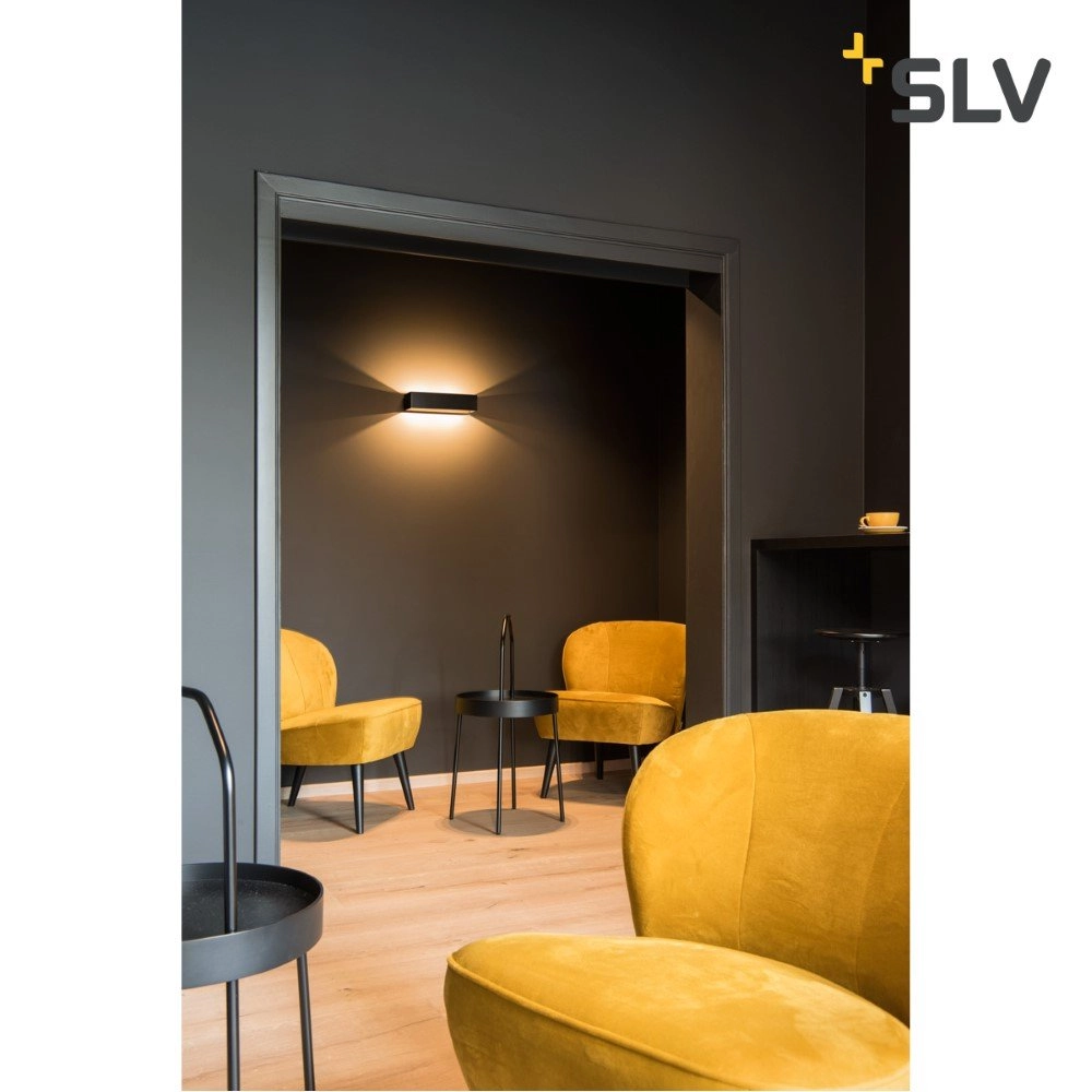 Led wandspot Logs In L 19w - 2000-3000K - 30cm zwart met goud SLV 4024163231220