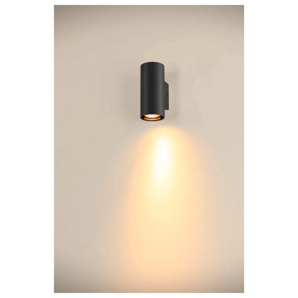 Zwarte wandspot Asto Tube down - 1x GU10 SLV 4024163265997