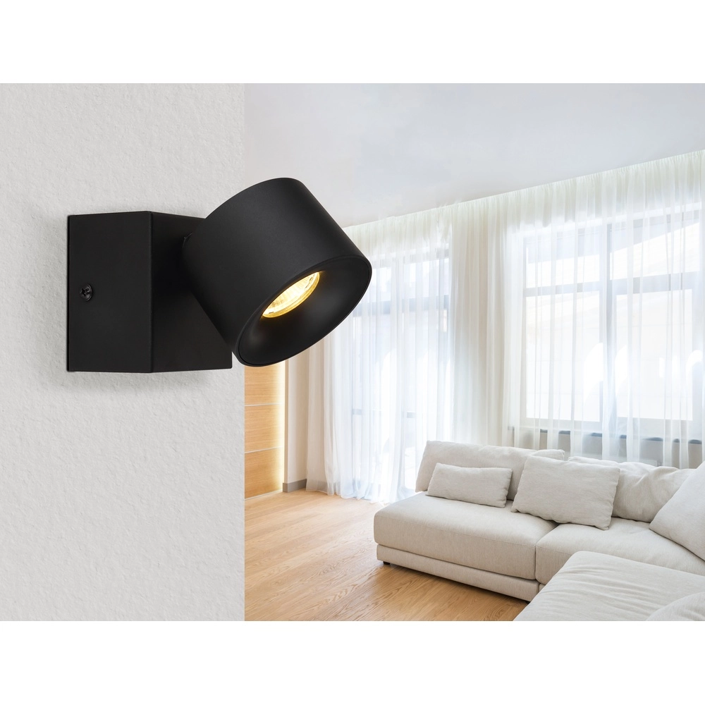 Strakke wandlamp Rae zwart Globo 9007371456635