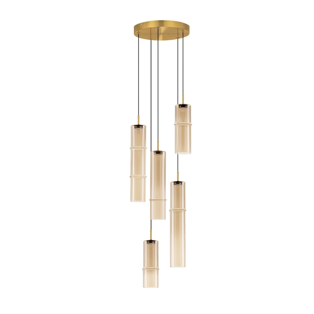 Unieke hanglamp Sano rond 5-lichts goud Lyora 5212017474063