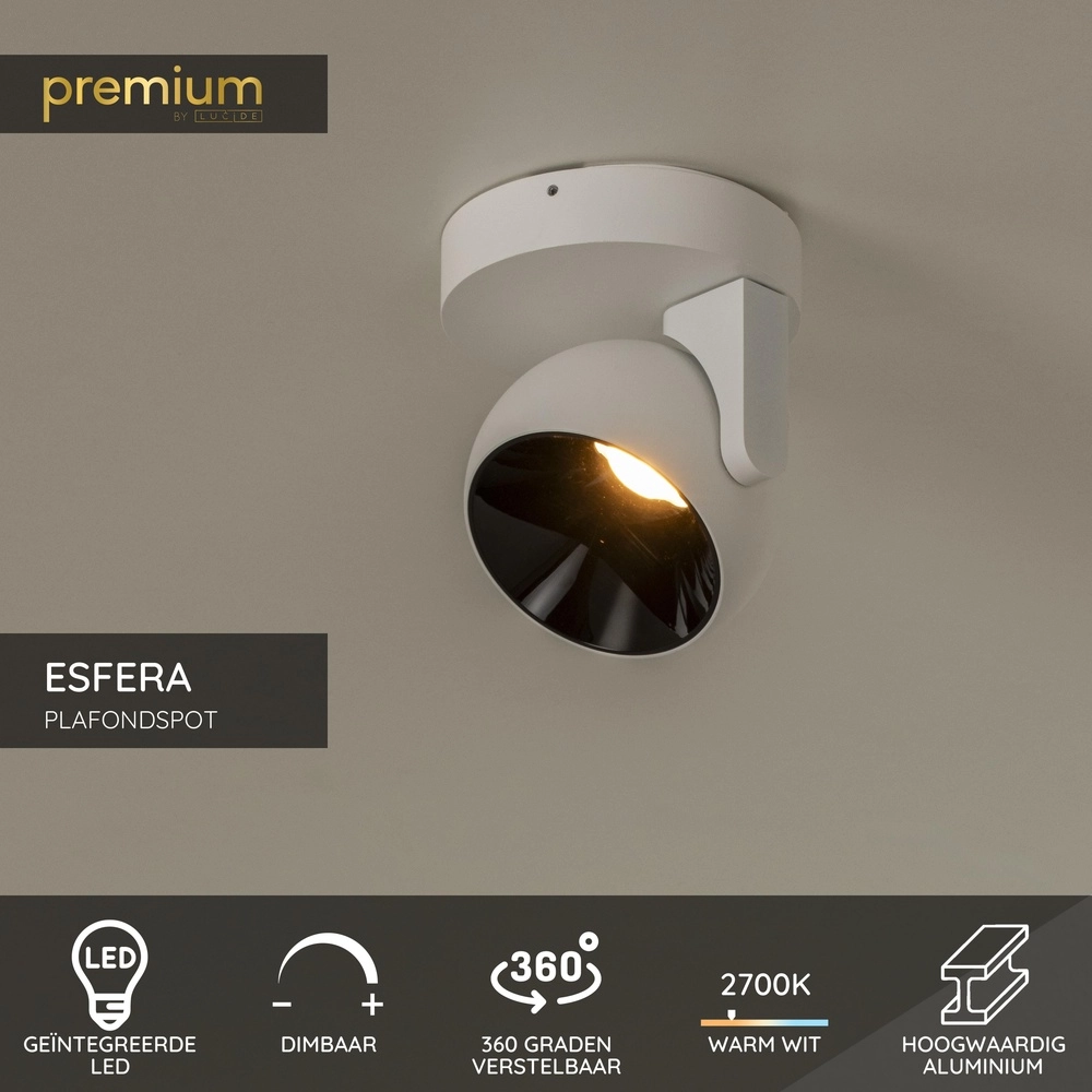 Design wandlamp Esfera wit Premium by Lucide 5411212234384