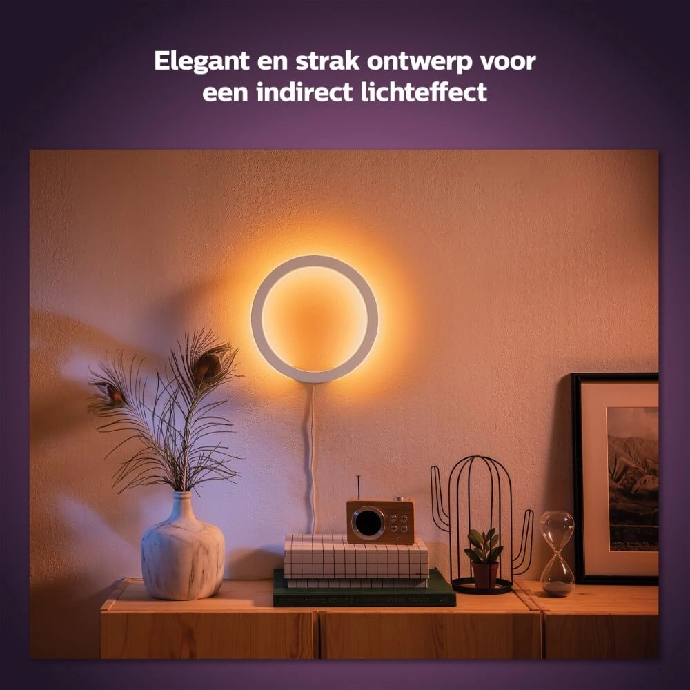 Wandlamp Cirle Hue Sana - White and Color wit Philips 8719514343405