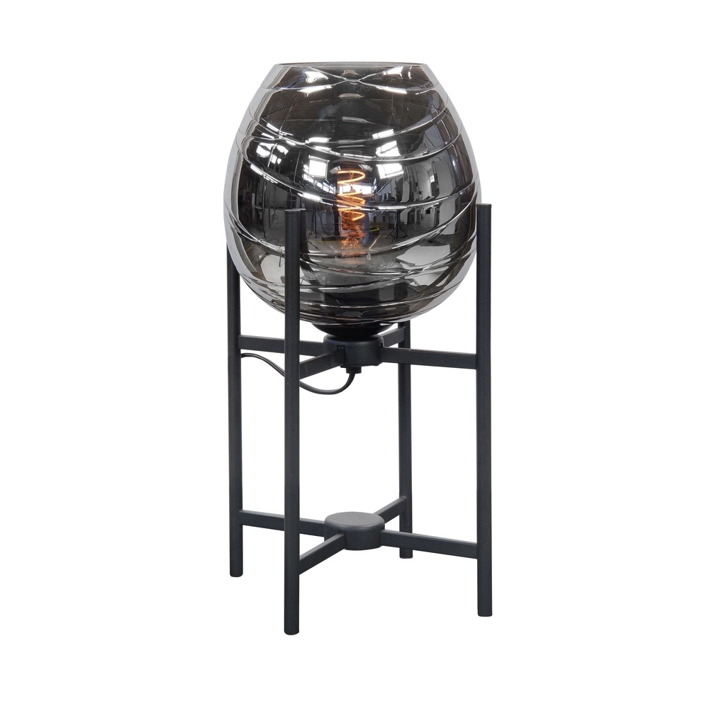 Tafellamp Fantasy zwart frame met glas
