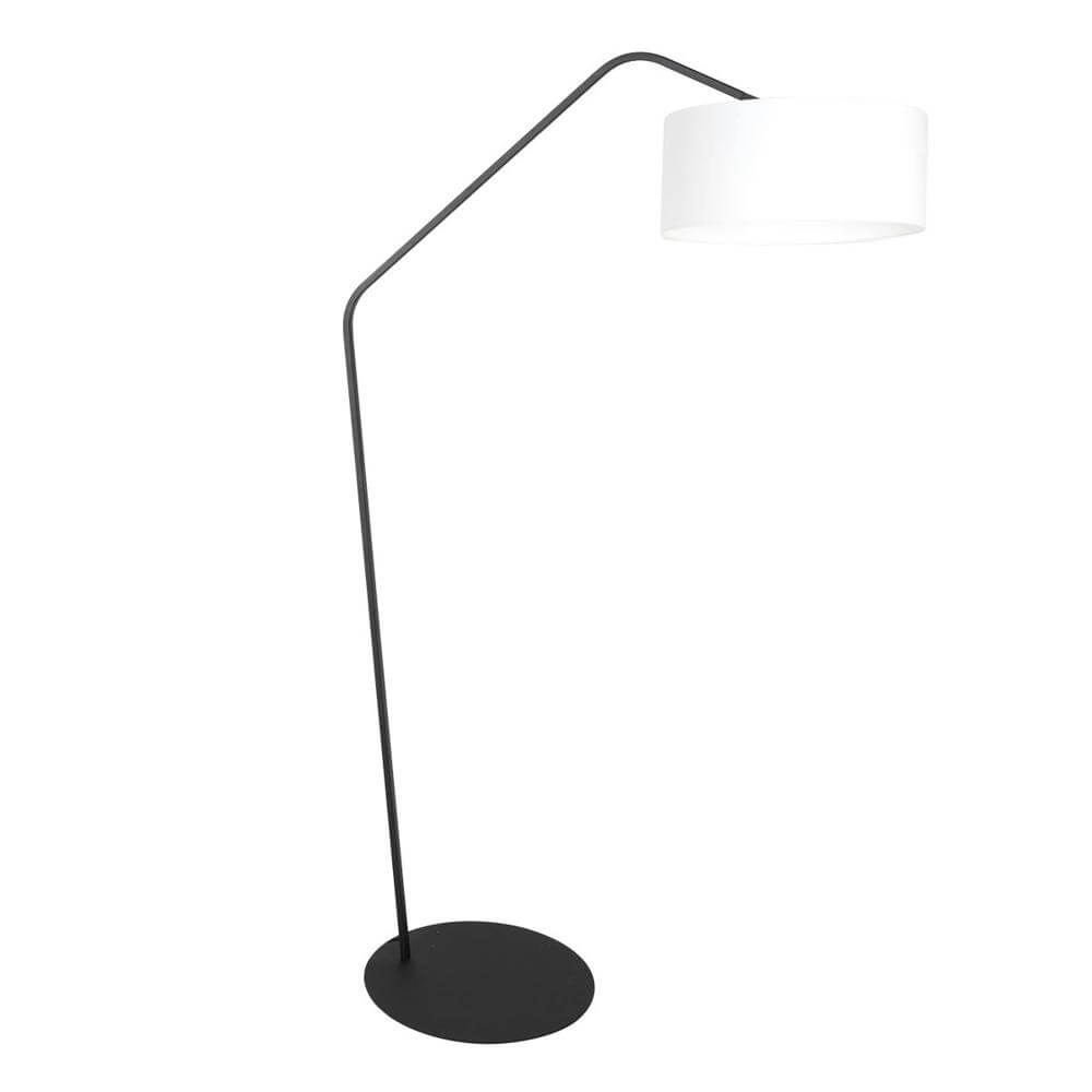Vloerlamp Zig-Zag zwart met witte kap Ø 50cm