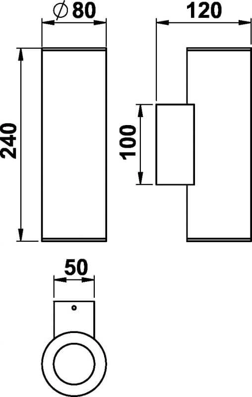 Buitenverlichting wand up down Treto grijs Albert 4007235924817