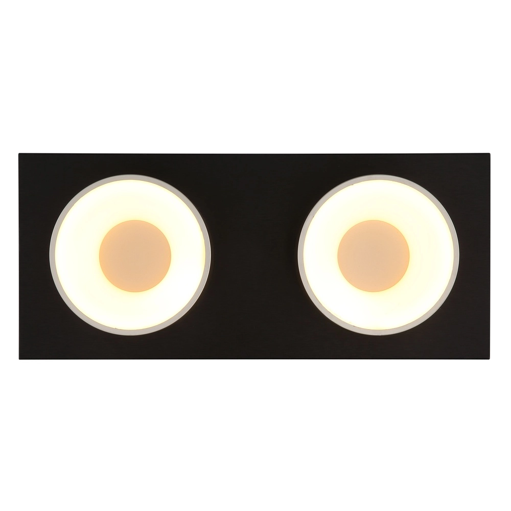 2-lichts plafondlamp Raymond zwart met champagne Globo 9007371522873