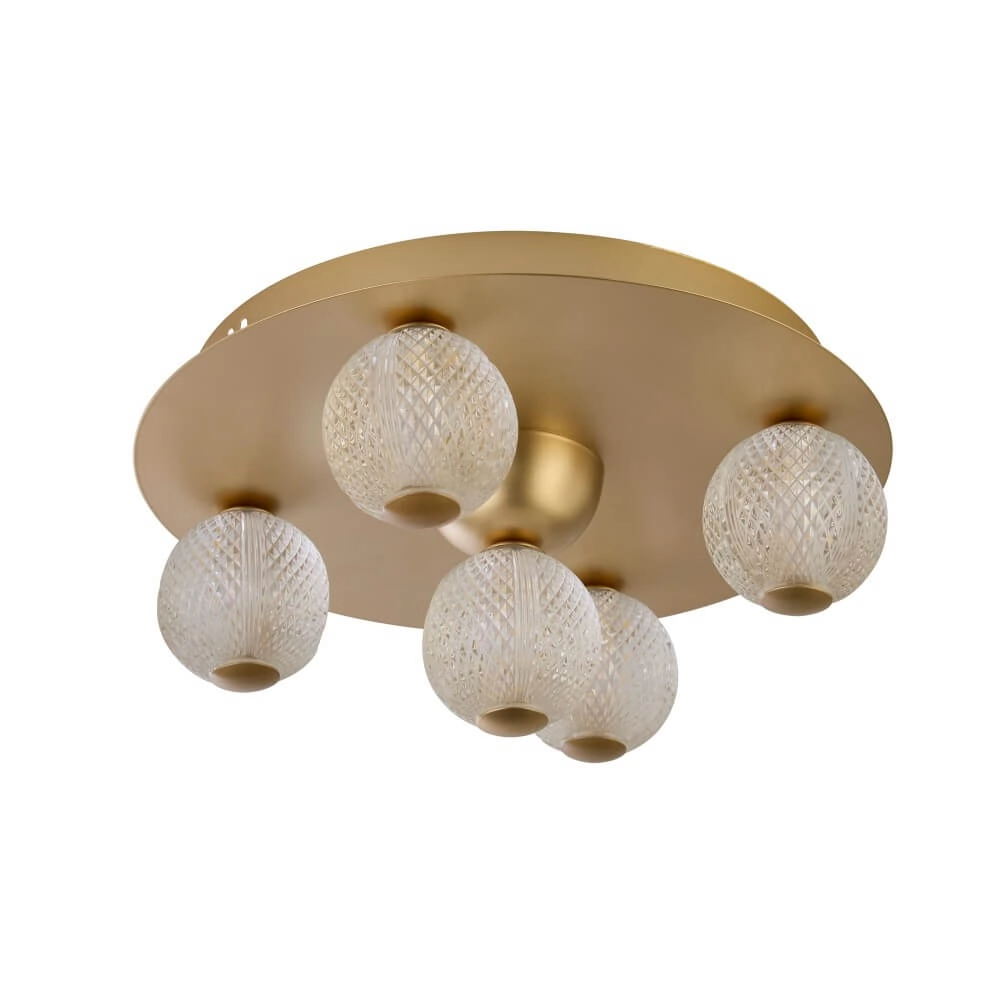 5-lichts plafondlamp Asteroid goud Searchlight 5053423273402