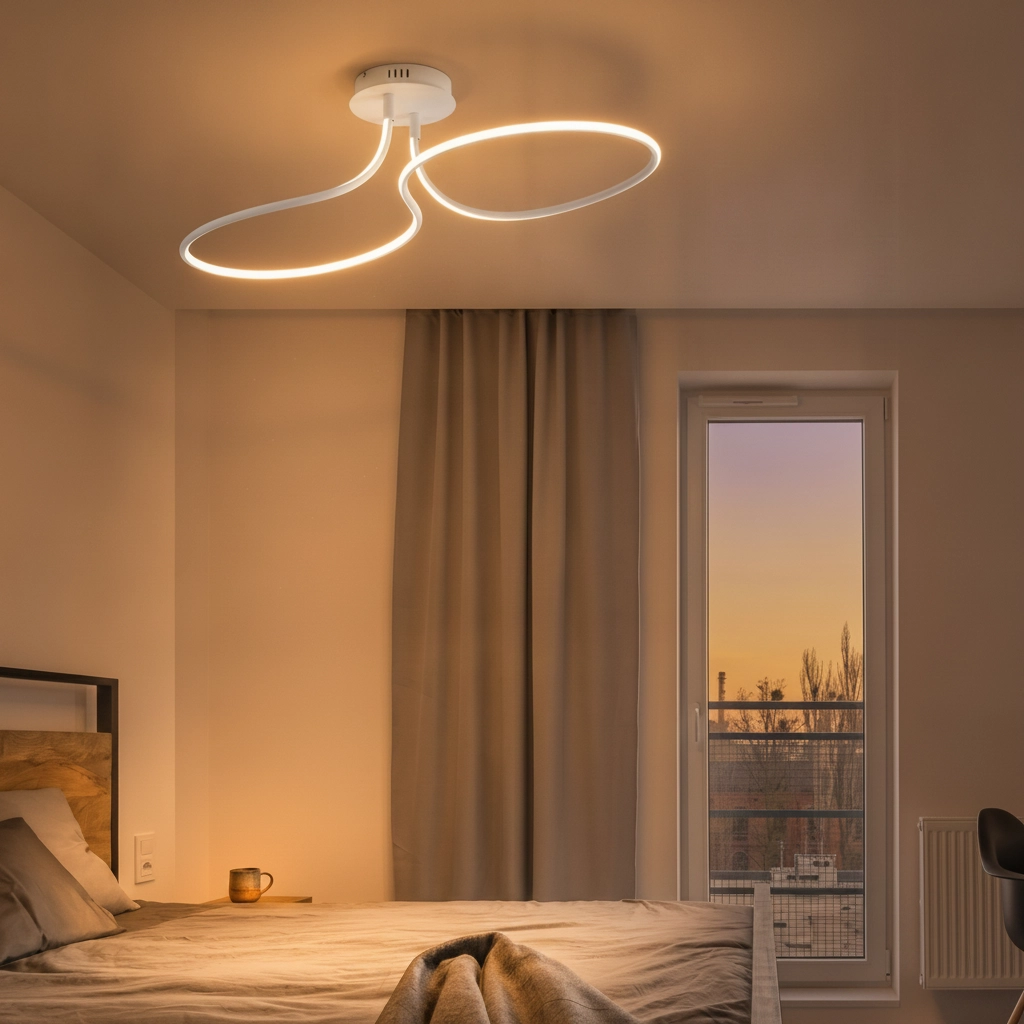 Plafondlamp Fungo krul wit