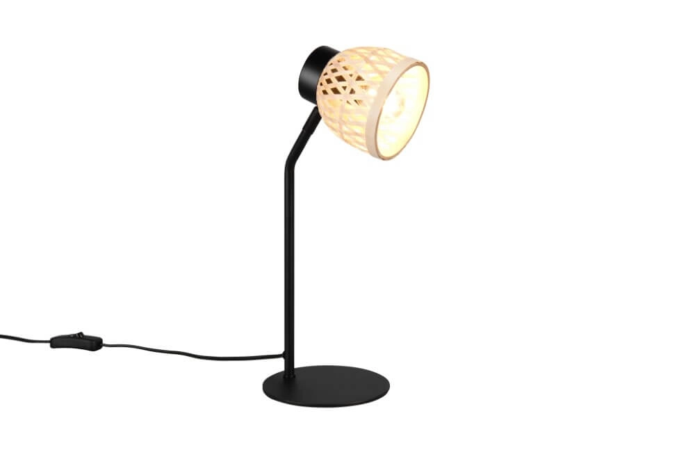 Zwarte tafellamp Laurent met crème kap Trio 4017807637571