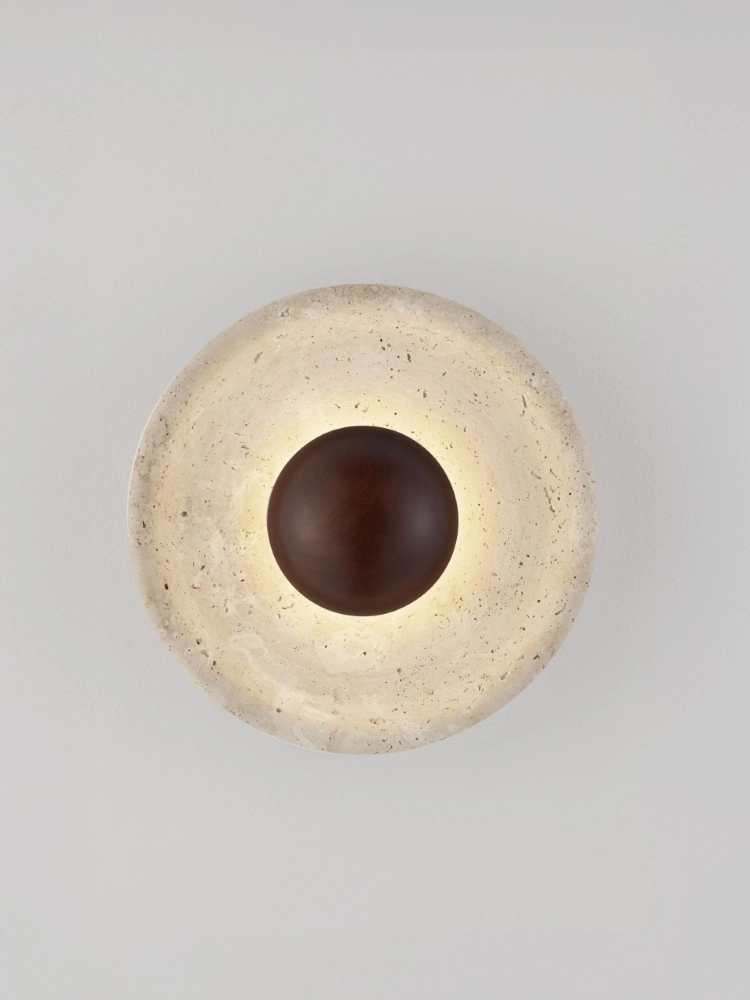 Design wandlamp Cerio bruin met zand bruin Ø 25cm Lyora 5212017491411