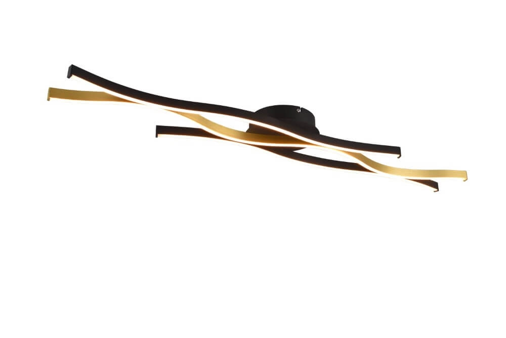 Plafondlamp Blaze zwart met goud Trio 4017807539912