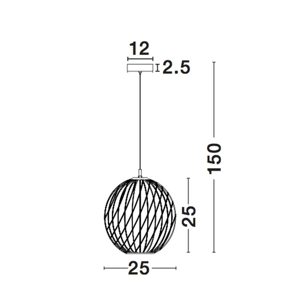 Hanglamp Eriberto Ø 25cm roestbruin Lyora 5212017407627