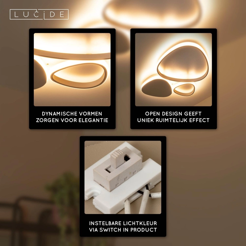 Moderne plafondlamp Samling S zand bruin Lucide 5411212782960
