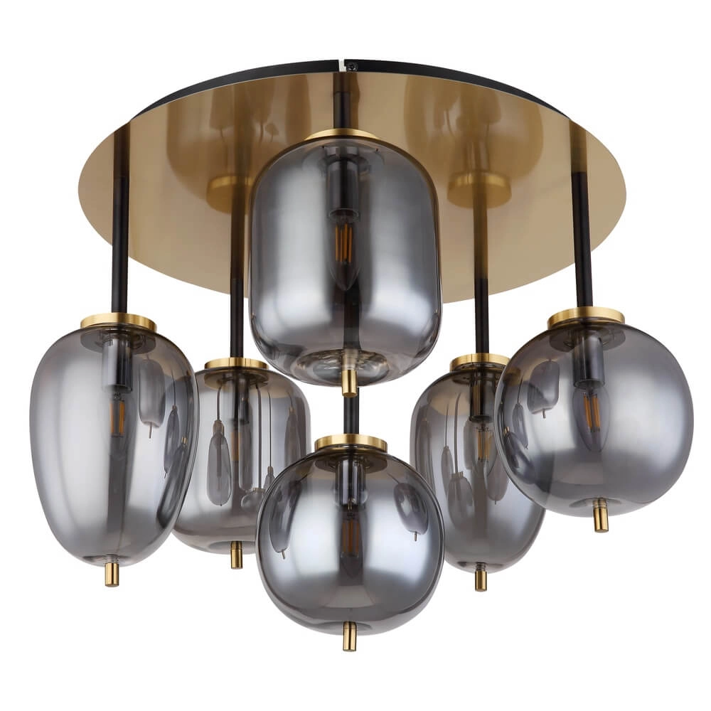Gouden plafondlamp Blacky I 6-lichts Globo 9007371433490
