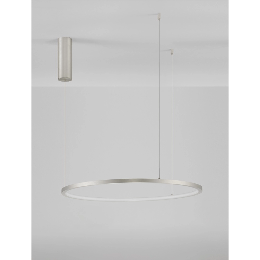 Ronde hanglamp Tarquin zilvergrijs Ø 60cm Lyora 5212017438287