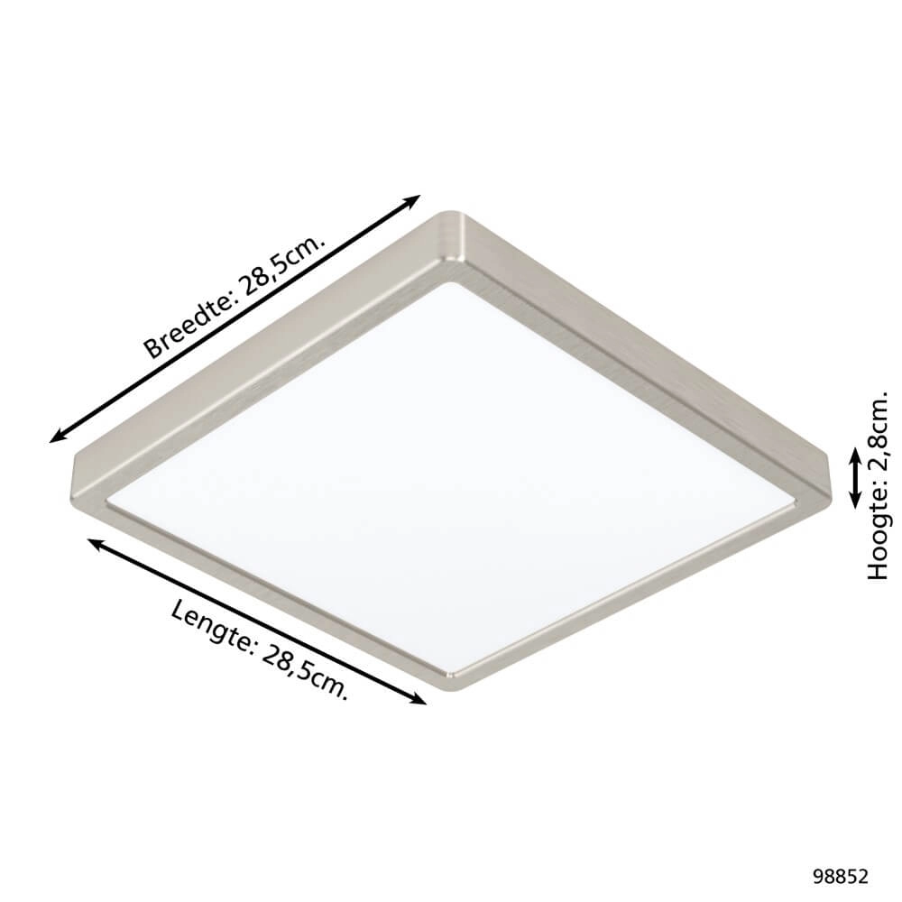 Plafonnière Zigbee Fueva-Z 28,5x28,5cm RVS Eglo 9002759988524