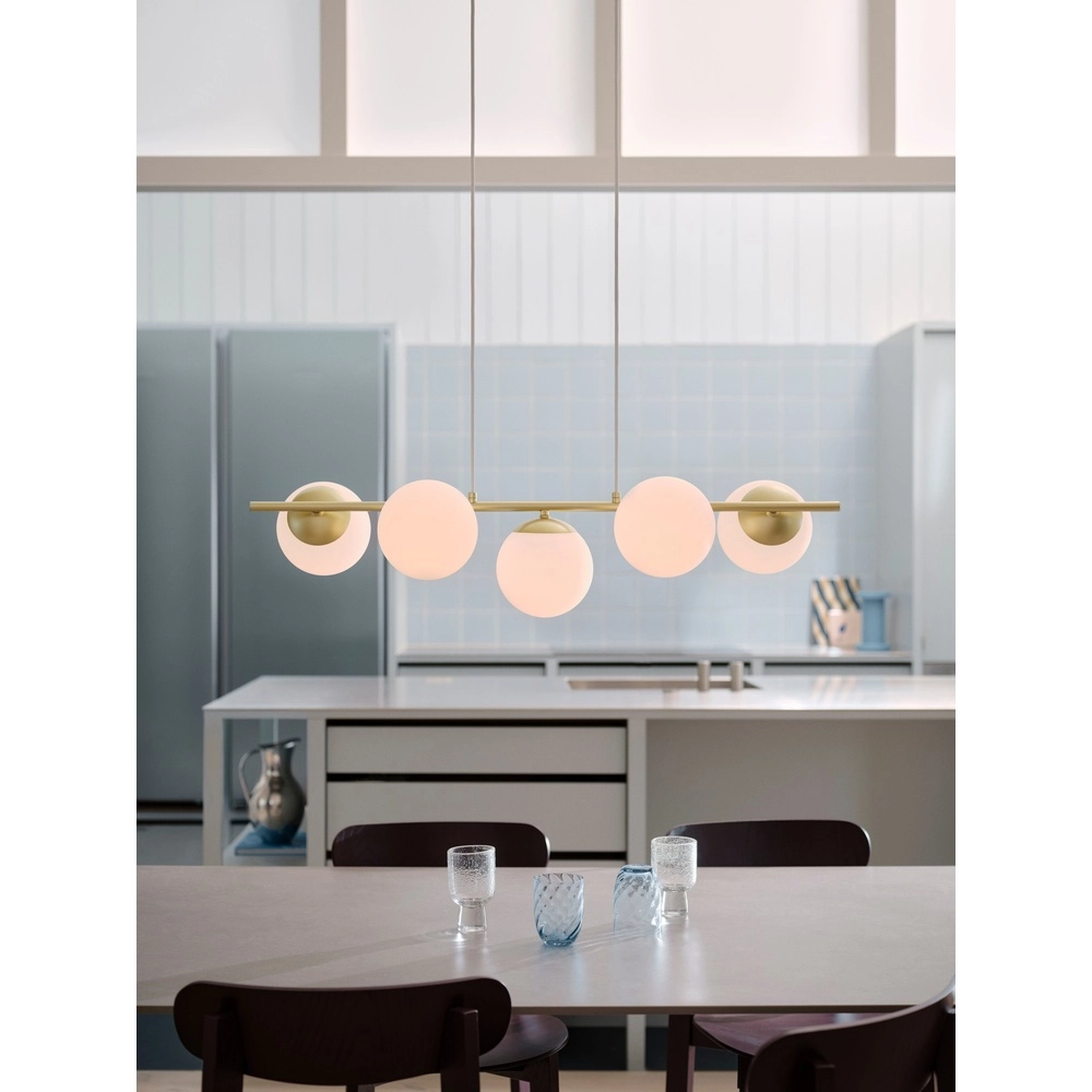 Scandinavische hanglamp Lilly goud met wit