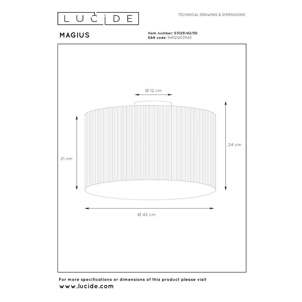 Plafondlamp Magius rotan Lucide 5411212031143