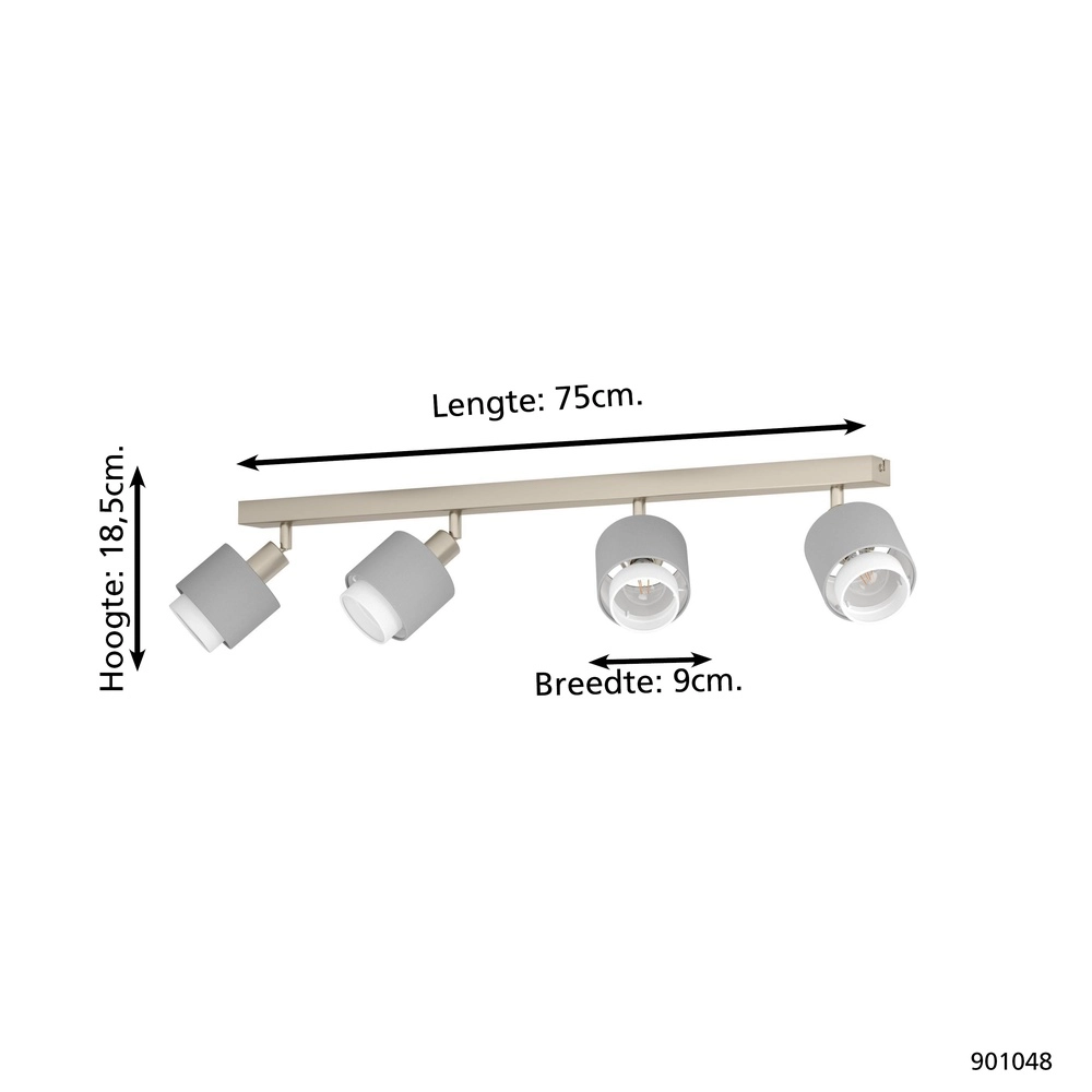4-lichts plafondlamp Bellizzi RVS - 2x E14 Eglo 9008606304394