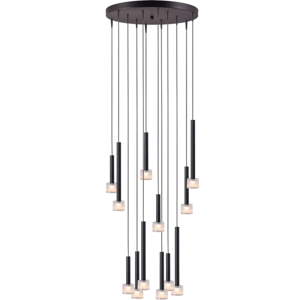 Led hanglamp Fabro 12-lichts - zwart