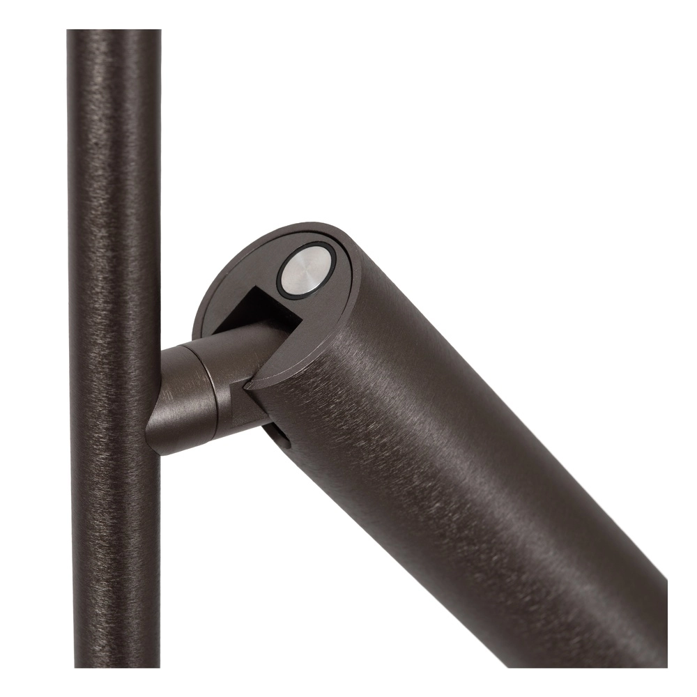 Strakke vloerlamp met leeslamp Applause geborsteld metaal - led Premium by Lucide 5411212221865
