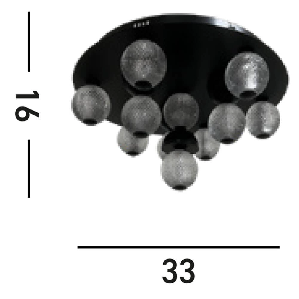5-lichts plafondlamp Asteroid zwart Searchlight 5053423273419