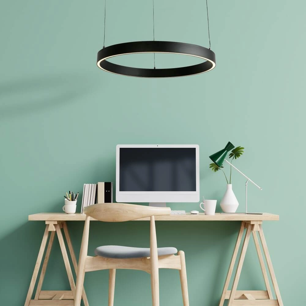 Ronde hanglamp Layla zwart Ø 44cm Searchlight 5053423255712