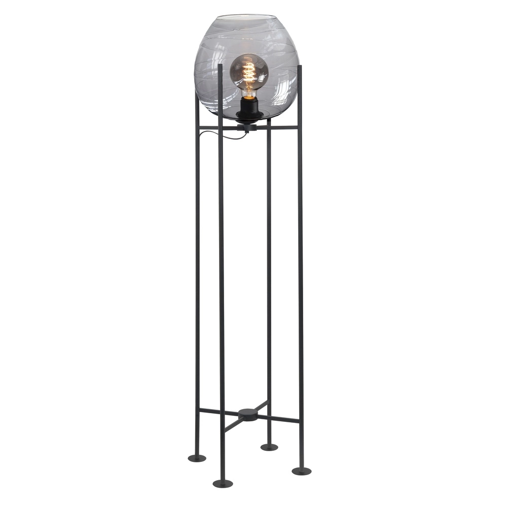 Vloerlamp Fantasy zwart met smoke glas 101cm