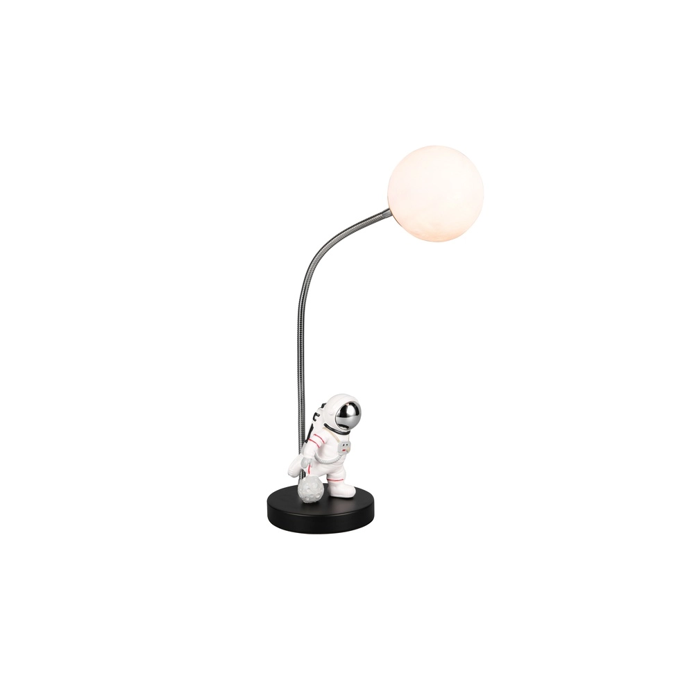 Tafellamp Arm zwart met wit Trio 4017807671520