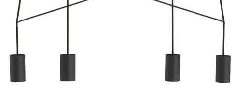 4-lichts hanglamp Imbria zwart Lyora 5903139919296