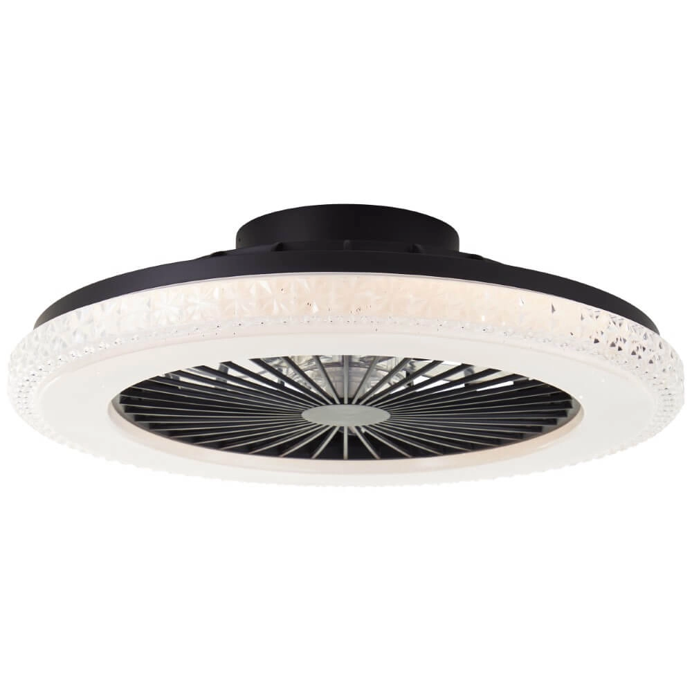 Zwarte ventilator Badria met RGB functie Brilliant 4004353435850