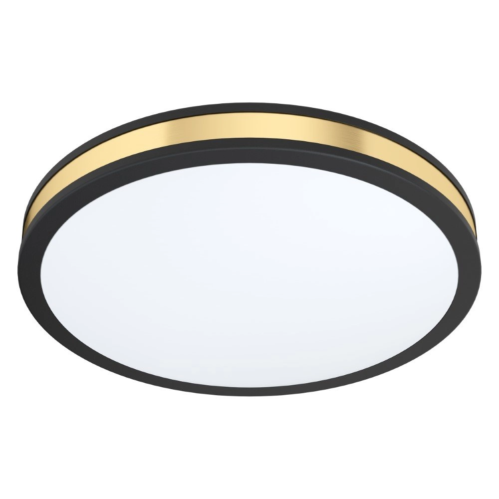 Zwart met gouden plafondlamp Pescaito Ø 38cm