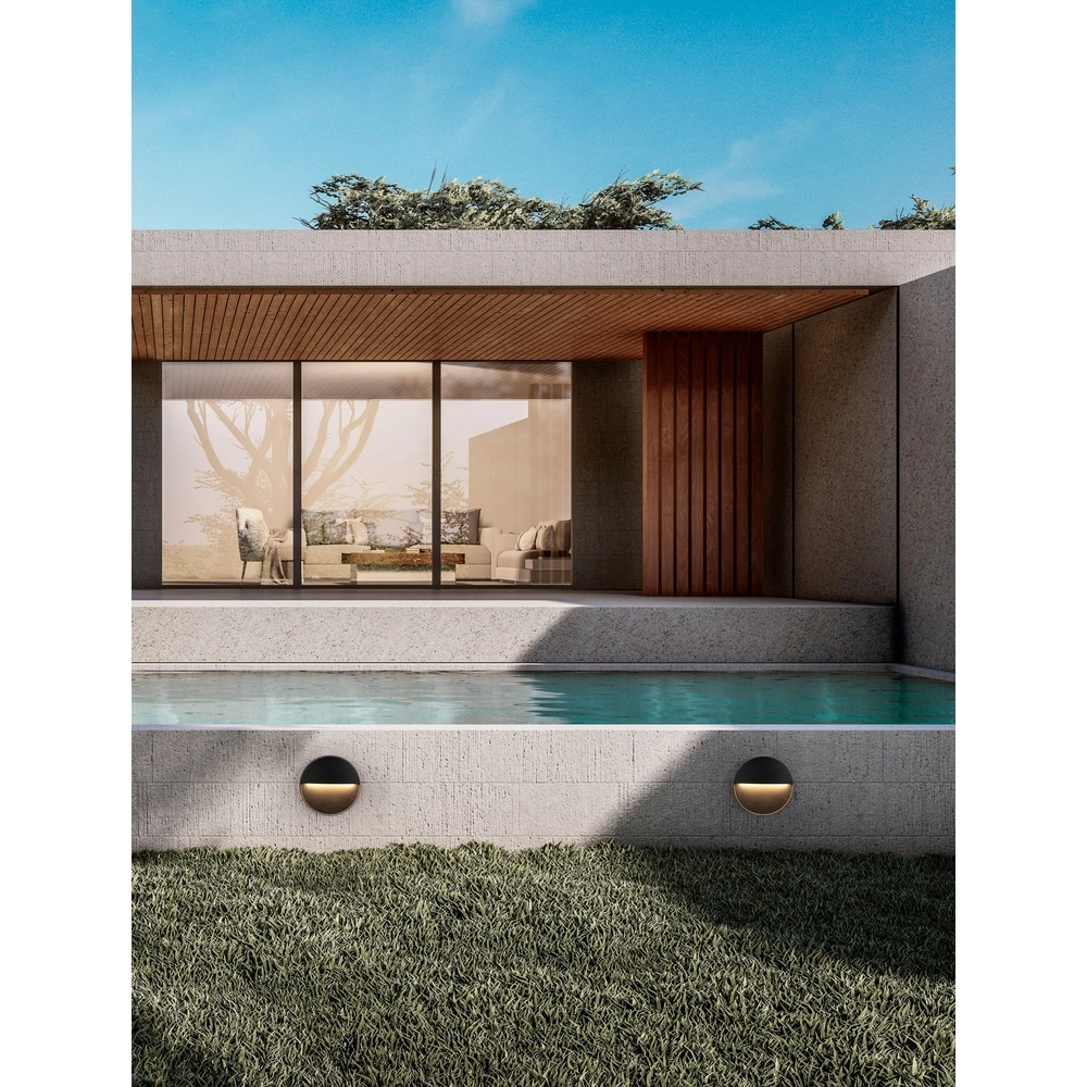 Ronde wandlamp Rodix zwart Lyora 5212017478894