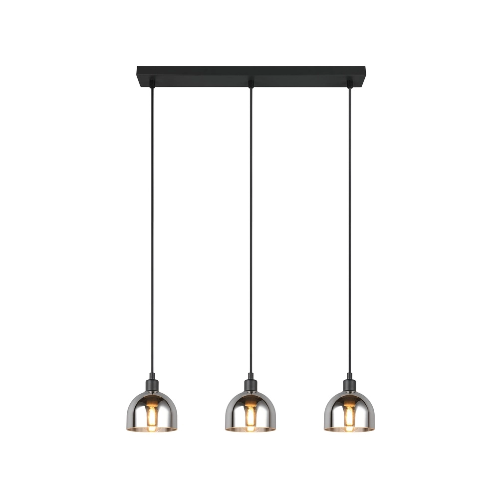 Zwarte hanglamp Molly 3-lichts wit glas Trio 4017807618082