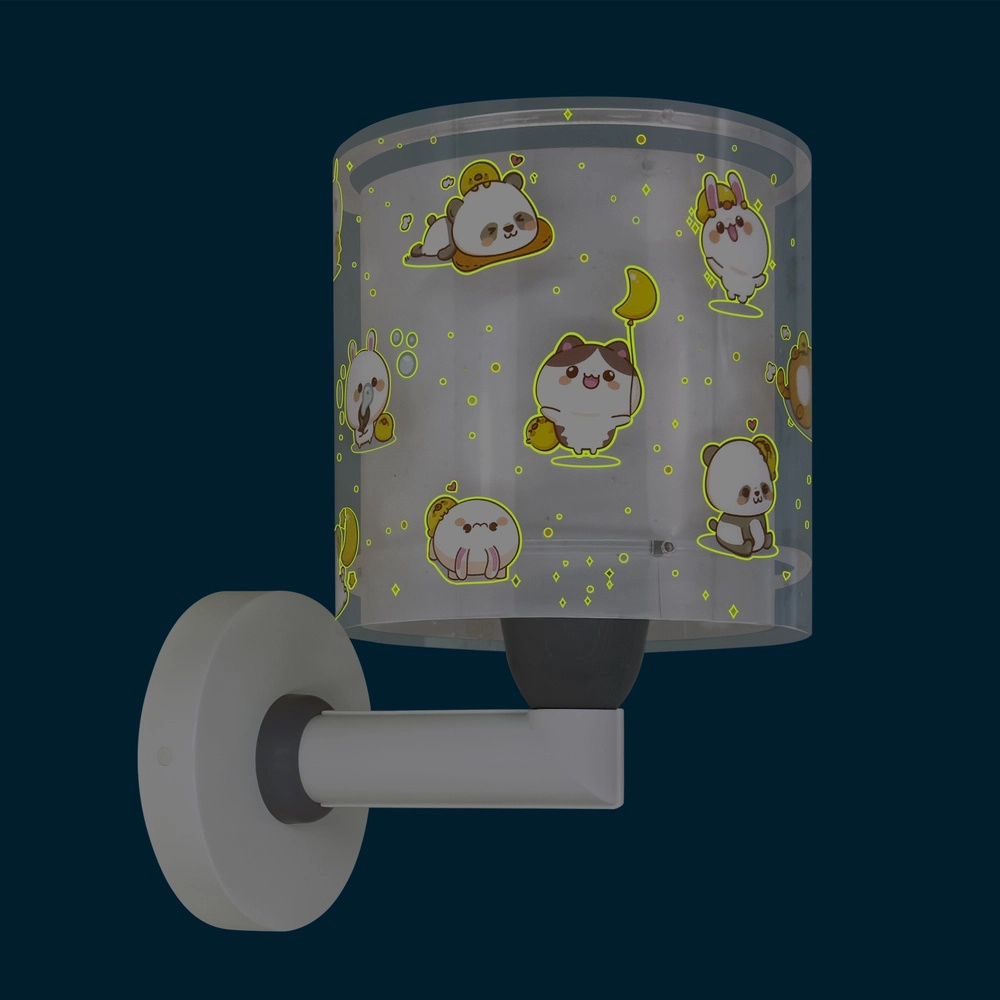 Kinder wandlamp Kawaii Friends grijs glow in the dark Dalber 8420406417691