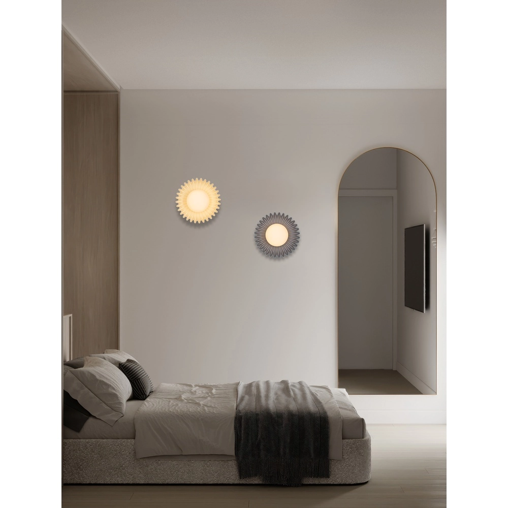 Wandlamp Petel blauw met wit glas Lyora 5212017483966