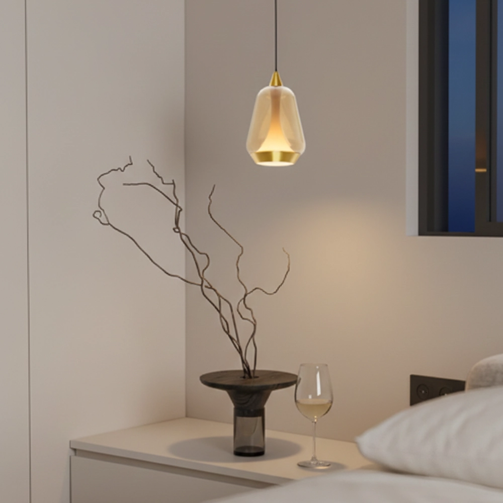 Design hanglamp Alish 1-lichts amber glas
