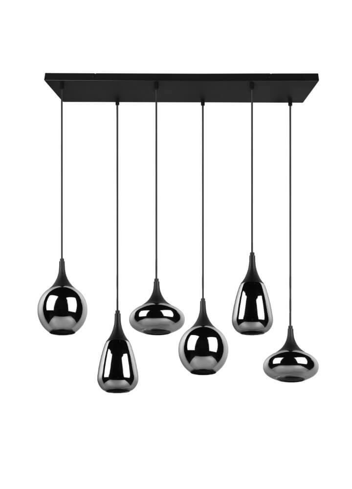 6-lichts hanglamp Lumina met smoke glas Trio 4017807542295