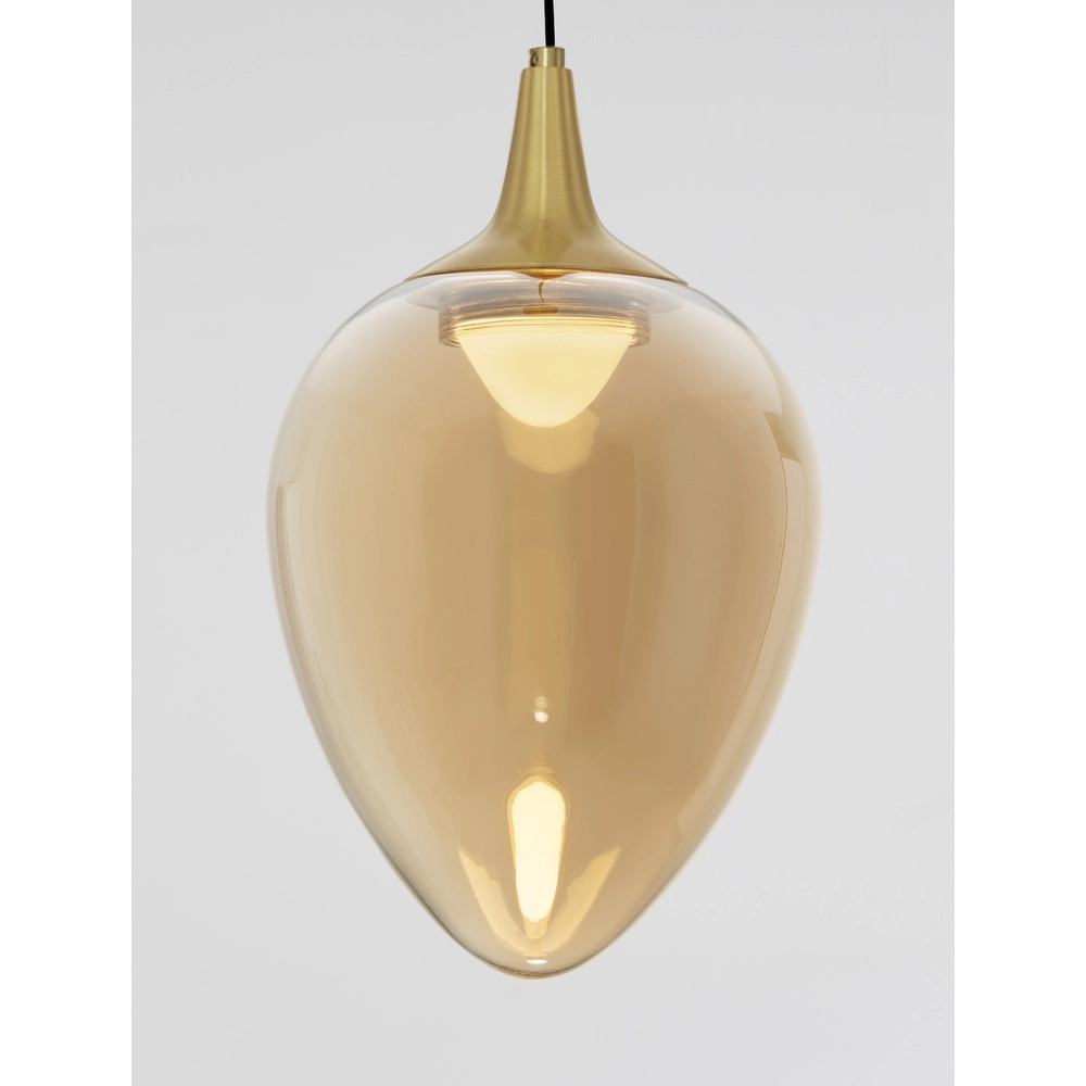 Hanglamp Nali 1-lichts amber glas