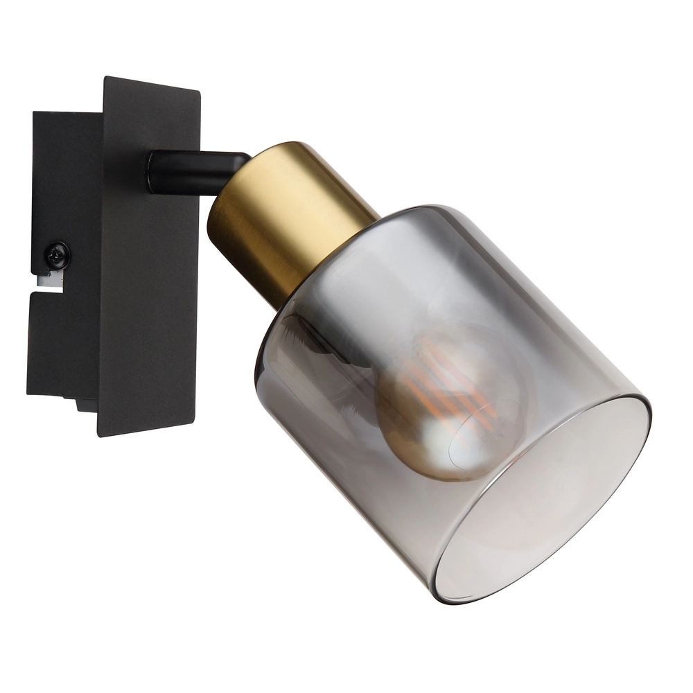 Wandlamp Hollsy zwart met smoke glas Globo 9007371457847
