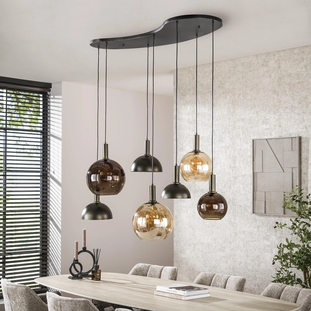 Hanglamp Cluster met gemixte kappen Lyora 8716803511750